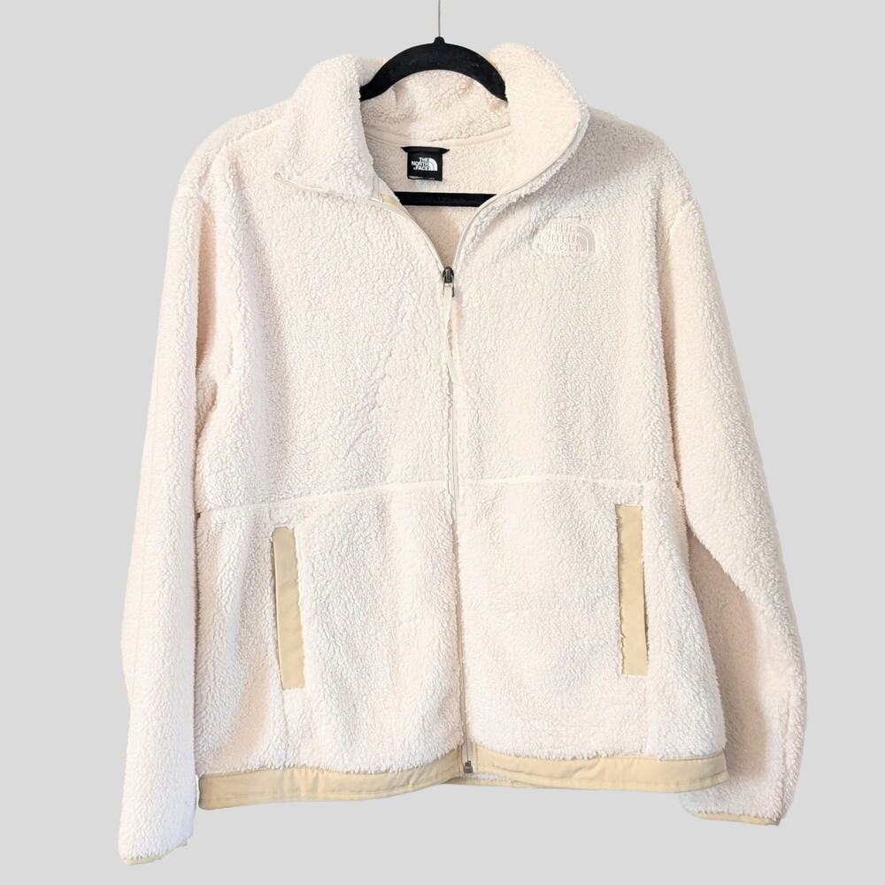 The North Face Campshire Fleece Sherpa Full Zip Jacket Women M Ivory Cream